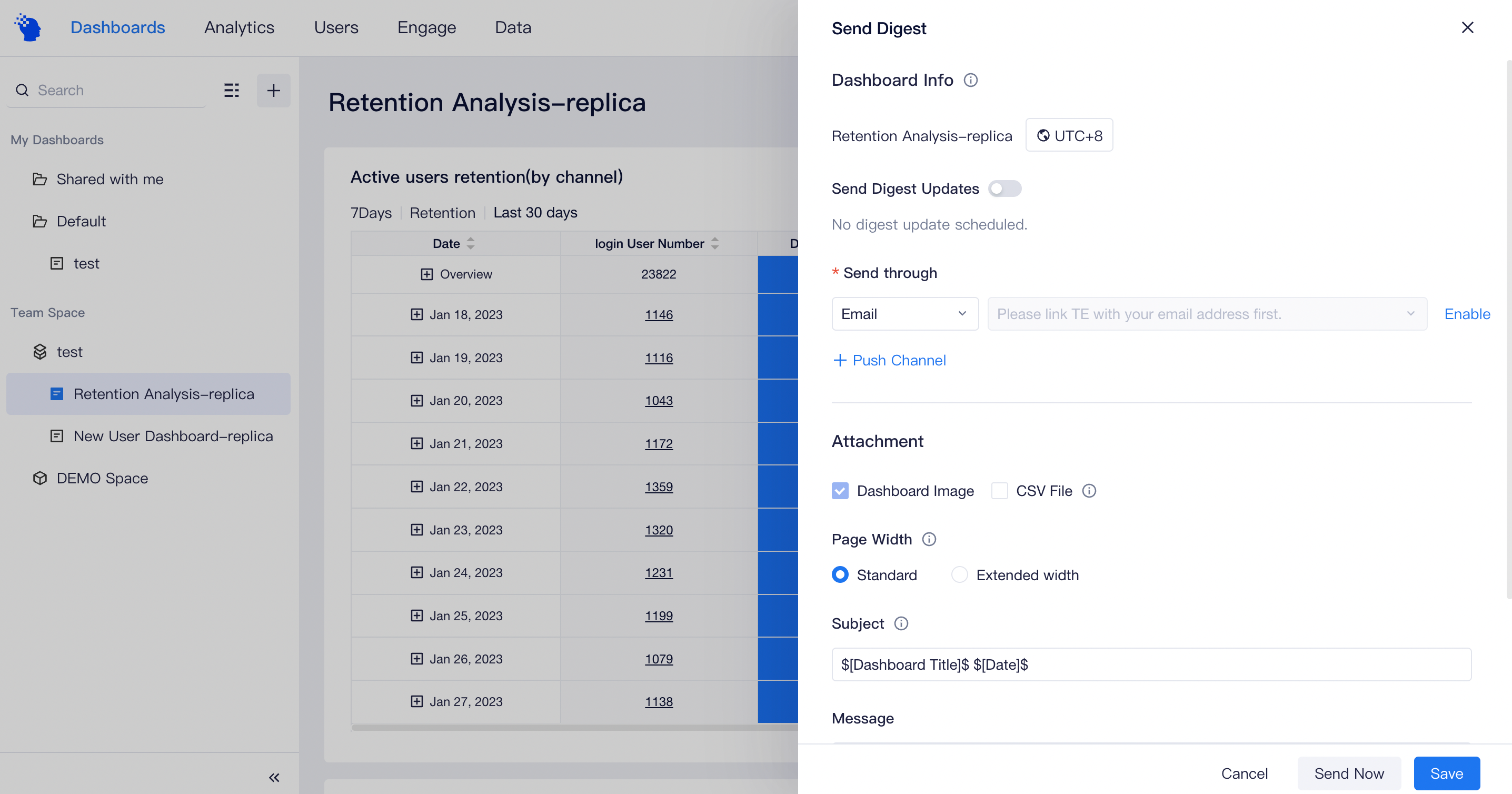 Sharing Dashboard | ThinkingData